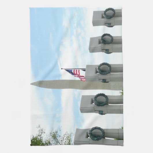 Memorial Washington Monument en WWII in DC Theedoek (Verticaal)