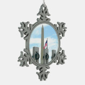 Memorial Washington Monument en WWII in DC Tin Sneeuwvlok Ornament (Links)