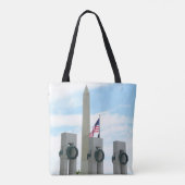 Memorial Washington Monument en WWII in DC Tote Bag (Achterkant)