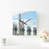 Memorial Washington Monument en WWII in DC Vierkante Klok (Huis)