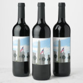 Memorial Washington Monument en WWII in DC Wijn Etiket (Flessen)