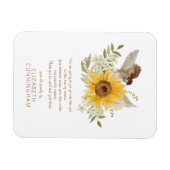 Memorial Waterverf Bird and Sunflower Botanicals Magneet (Horizontaal)