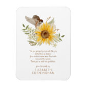Memorial Waterverf Bird and Sunflower Botanicals Magneet (Verticaal)