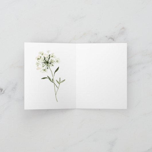 Memorial Waterverf Botanicals Floral Elegant Chic Bedankkaart (Binnen)