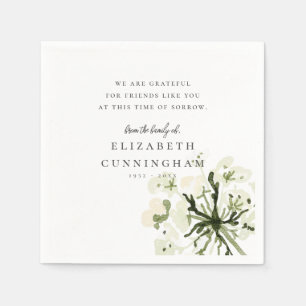 Memorial Waterverf Botanicals Floral Elegant Chic Servet