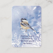 Memorial Waterverf Chickadee Bird Winter Natuur Visitekaartje (Voorkant)