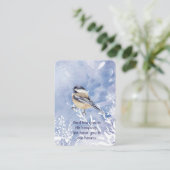 Memorial Waterverf Chickadee Bird Winter Natuur Visitekaartje (Staand voorkant)