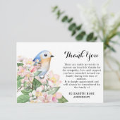 Memorial Waterverf Floral Bird Sympathie Funeral Bedankkaart (Staand voorkant)