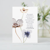 Memorial Waterverf Floral Botanicals Elegant Chic Bedankkaart (Staand voorkant)