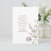 Memorial Waterverf Floral Botanicals Moderne Chic Bedankkaart (Staand voorkant)