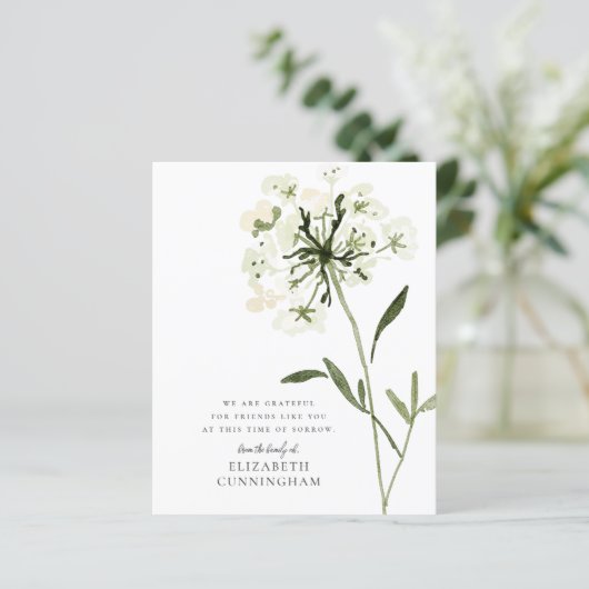 Memorial Waterverf Flower Botanicals Elegant (Staand voorkant)