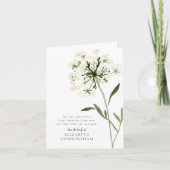 Memorial Waterverf Flower Botanicals Elegant Bedankkaart (Voorkant)