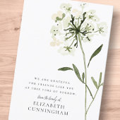 Memorial Waterverf Flower Botanicals Elegant Bedankkaart