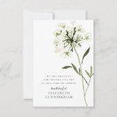 Memorial Waterverf Flower Botanicals Elegant Bedankkaart (Voorkant)