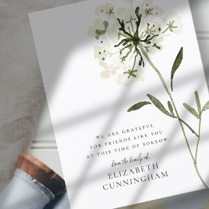 Memorial Waterverf Flower Botanicals Elegant Briefkaart