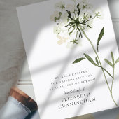 Memorial Waterverf Flower Botanicals Elegant Briefkaart