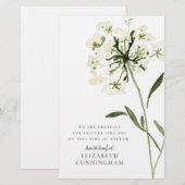 Memorial Waterverf Flower Botanicals Elegant Briefpapier (Voorkant / Achterkant)