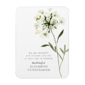 Memorial Waterverf Flower Botanicals Elegant Magneet (Verticaal)