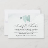 Memorial Waterverf Heart Leaves Heartfelt Bedankt (Voorkant)