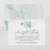 Memorial Waterverf Heart Leaves Heartfelt Bedankt (Voorkant / Achterkant)