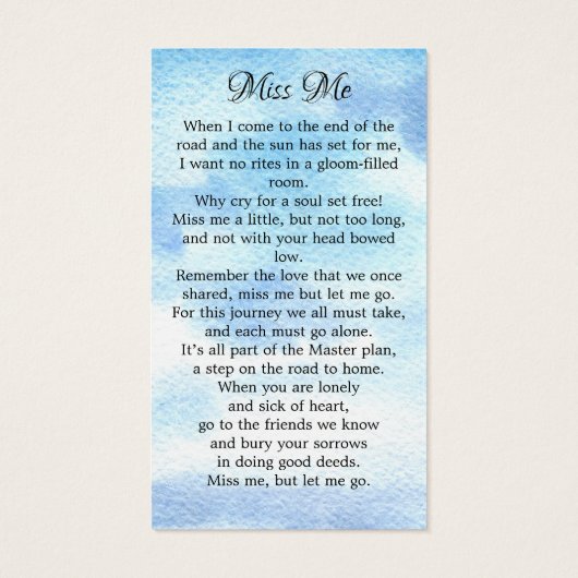 Memorial Waterverf Lighthouse Funeral Prayer Kaart (Achterkant)