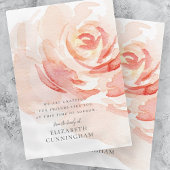 Memorial Waterverf Roos Flower Elegant Chic Bedankkaart