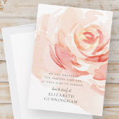 Memorial Waterverf Roos Flower Elegant Chic Bedankkaart