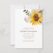 Memorial Waterverf Sunflower Foliage Botanicals Kaart (Voorkant)