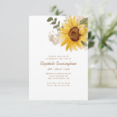 Memorial Waterverf Sunflower Foliage Botanicals Kaart (Staand voorkant)