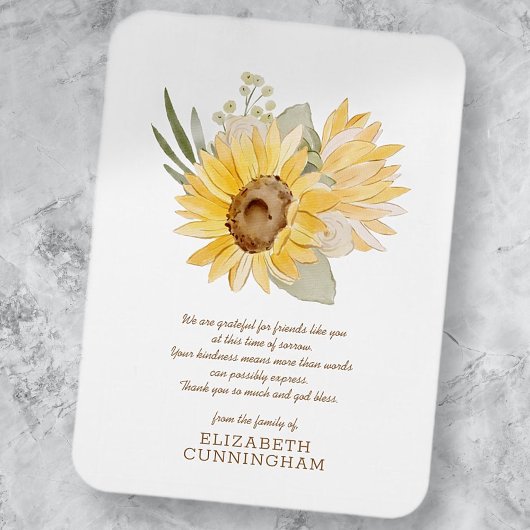 Memorial Waterverf Sunflower Foliage Botanicals Magneet