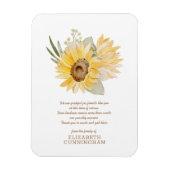 Memorial Waterverf Sunflower Foliage Botanicals Magneet (Verticaal)