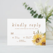 Memorial Waterverf Sunflower Kindly Antwoord (Staand voorkant)