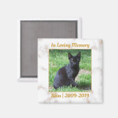 Memorial White en Gold Marble Magneet (Voorkant / Achterkant)