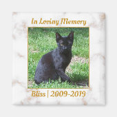 Memorial White en Gold Marble Magneet (Voorkant)