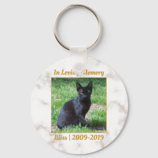 Memorial White en Gold Marble Sleutelhanger