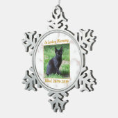 Memorial White en Gold Marble Tin Sneeuwvlok Ornament (Rechts)