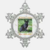 Memorial White en Gold Marble Tin Sneeuwvlok Ornament (Voorkant)