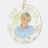 Memorial White Gold-fotokerstmis Keramisch Ornament (Links)