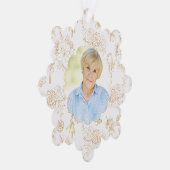 Memorial White Gold-fotokerstmis Ornament Kaart (Rechts)