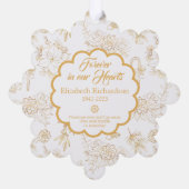 Memorial White Gold-fotokerstmis Ornament Kaart (Achterkant)