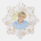 Memorial White Gold-fotokerstmis Ornament Kaart (Voorkant)