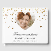 Memorial white gold hearts foto gastenboek (Voorkant)