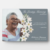 Memorial White Lily Floral Keepomwille Aangepaste  Fotoplaat (voorkant)