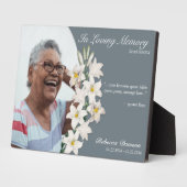 Memorial White Lily Floral Keepomwille Aangepaste  Fotoplaat (Zijkant)