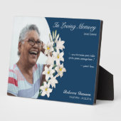 Memorial White Lily Floral Keepomwille Aangepaste  Fotoplaat (Zijkant)