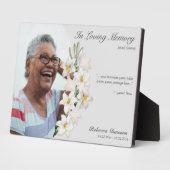 Memorial White Lily Floral Keepomwille Custom Phot Fotoplaat (Zijkant)
