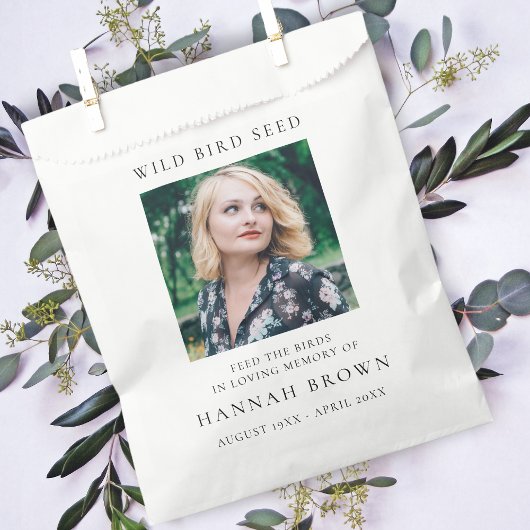 Memorial Wild Bird Seed | Elegant Chic Funeral Bedankzakje