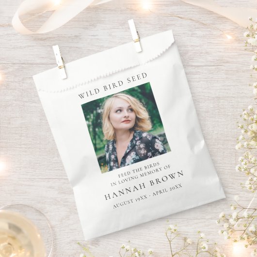 Memorial Wild Bird Seed | Elegant Chic Funeral Bedankzakje (Geknipt)