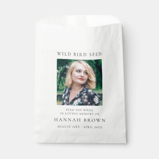 Memorial Wild Bird Seed | Elegant Chic Funeral Bedankzakje (Voorkant)