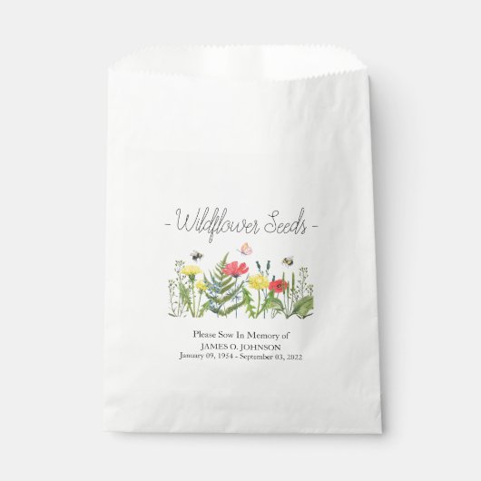 Memorial Wildflower Seed begrafenis Bedankzakje (Voorkant)